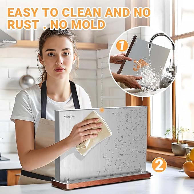 Magnetic Knife Block Stand Without Knives Double Sided Magnetic Knife Holder Rack for Kitchen Counter Stainless Steel Knife Magnetic Strip Display Stand Storage Organizer with Wood Base