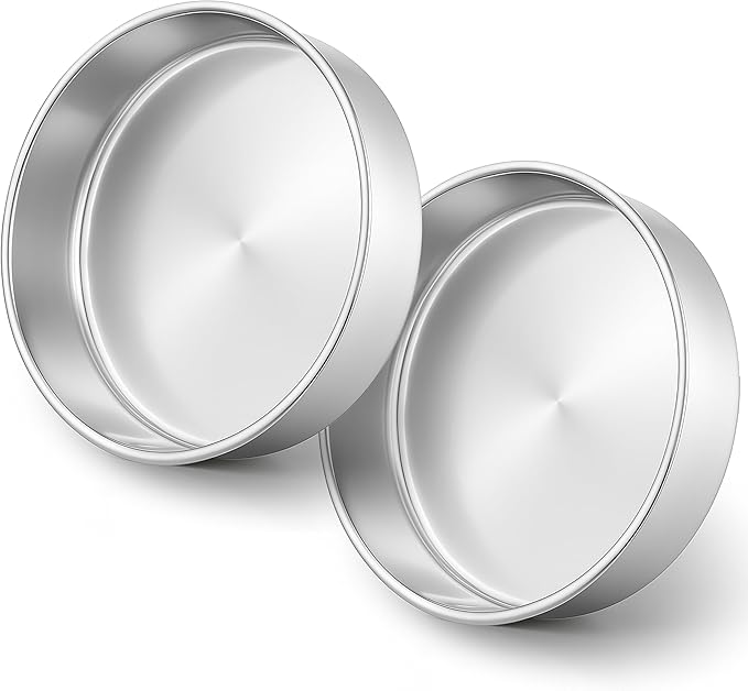 Leonyo Stainless Steel Round 9½ Inch Cake Pans For Baking, 2 Pack