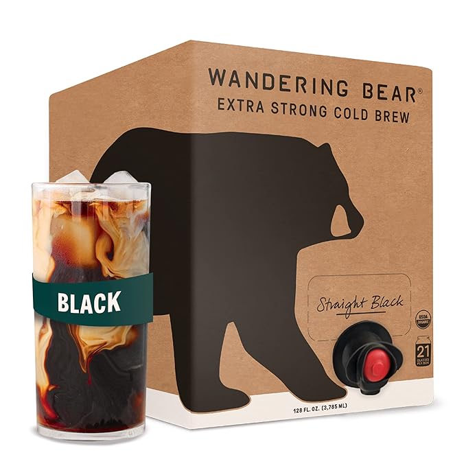 Wandering Bear Straight Black Organic Cold Brew Coffee On Tap - 128 fl oz
