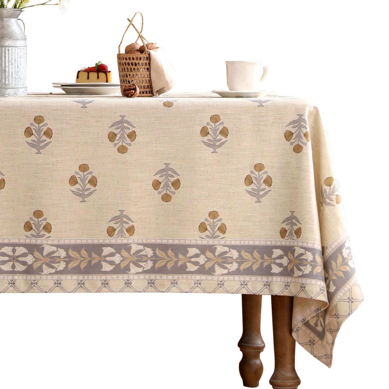 patdrea Vintage French Linen Tablecloth,Rectangular,110"x63"-Istana A