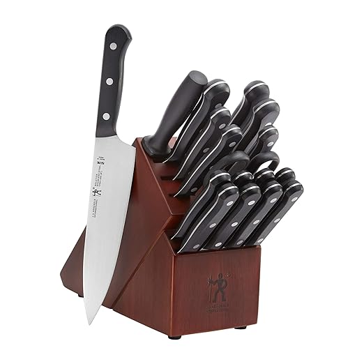 HENCKELS Solution Razor-Sharp 18-pc Knife Set, Chef Knife, Bread Knife, Steak Knife, German Engineered Informed by 100+ Years of Mastery