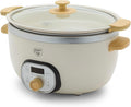 GreenLife 8QT Ceramic Nonstick Slow Cooker, Cooktop/Oven Safe, Cream