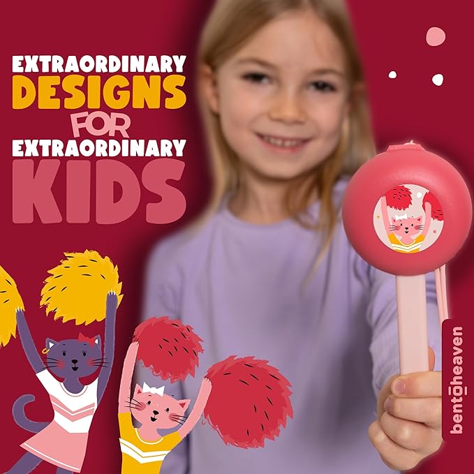 Bentoheaven Kids Utensils Set with Case, Reusable Fork & Spoon, Cats