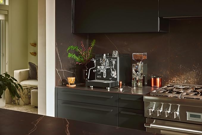 Diletta Bello+ Espresso Machine | E61 | PID Temperature Control | Shot Timer | Programmable Preinfusion | Handmade In Italy (Black)