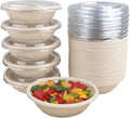 JAYEEY 25 oz Disposable bowls with lids food storage Plant Fibers 50 Pack