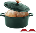 Tastedeli Enamel Cast Iron Dutch Oven with Lid, Round Casserole Pot for Bread Baking, Braising, Roasting, and Stews, Heavy-Duty, Oven Safe, Induction Compatible (4.7QT