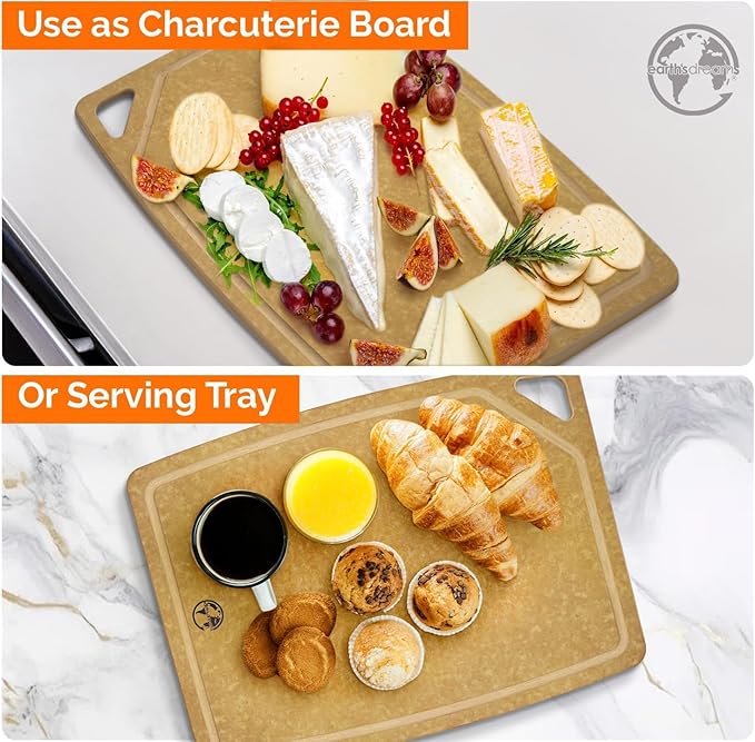 Earth's Dreams Composite Wood Cutting Board Set of 3, Built In Juice Groove