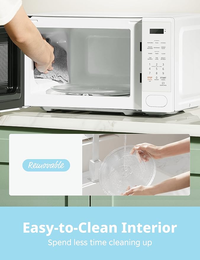 COMFEE' Countertop Microwave Oven 0.7 Cu.Ft, 700W, White, 11 Power Levels