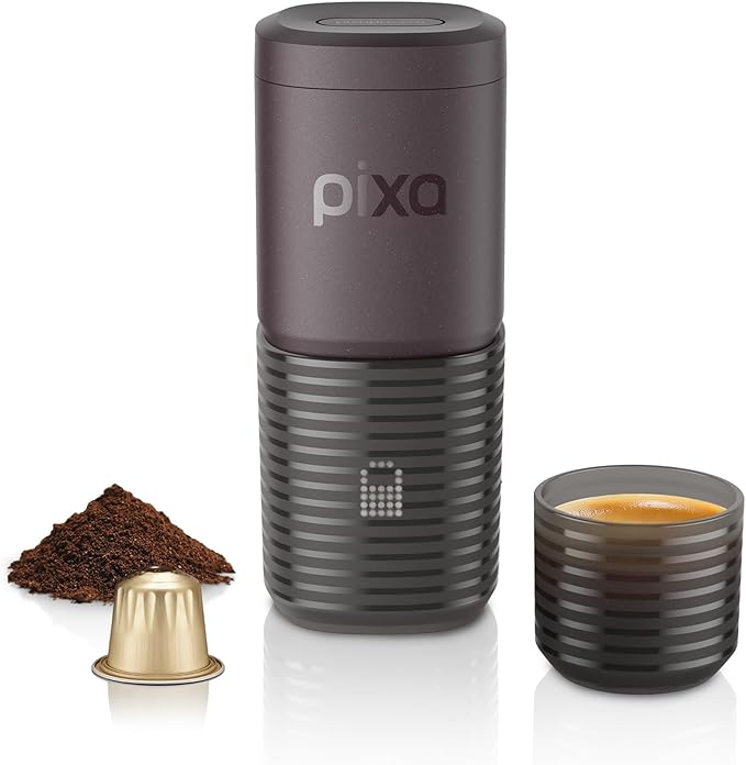 WACACO Coffee Machine Electric & Portable, With 4 Coffee Types & Fast Heat-Up, 9000mAh Battery Up to 5 Cups, 20 Bar Portable Espresso Maker For Ground Coffee & NS Capsule (Dark Burgundy)