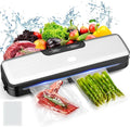 Compact Food Saver Vacuum Sealer Machine 100 Times Consecutive Works | 5mm Sealing Wire | 5 Food Modes | Portable Dry&Moist Multi-Functional Storage with 10 Vacuum Seal Bags