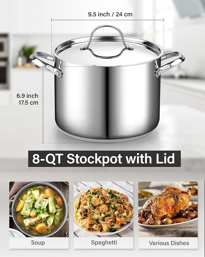 Cooks Standard Heavy Duty Stainless Steel Stock Pot - Large Deep Pot