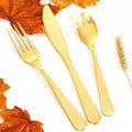 Joyido 150PCS Gold Plastic Silverware Set Heavy Duty for Weddings