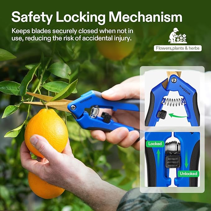 VIVOSUN 6.5 Inch Garden Scissors, Blue Pruning Shears for Plants, 12-Pack