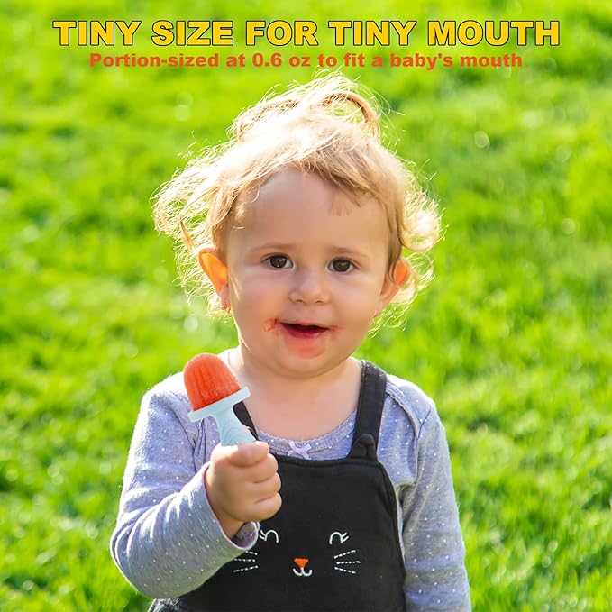 ACOOKEE Toddler Popsicles Molds 1 Pack 4 Handle, BPA Free, Silicone Baby Popsicles Molds Easy Release Ice Cream Molds Reusable