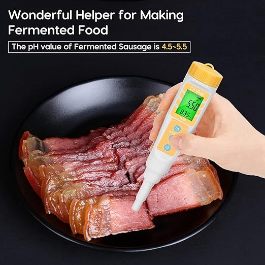 YINMIK Food pH Meter Digital pH Tester Spear pH Probe pH Reader for Canning