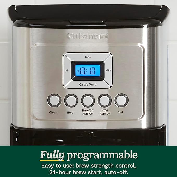 Cuisinart Coffee Maker, Programmable, Stainless Steel, 14-Cup Glass Carafe