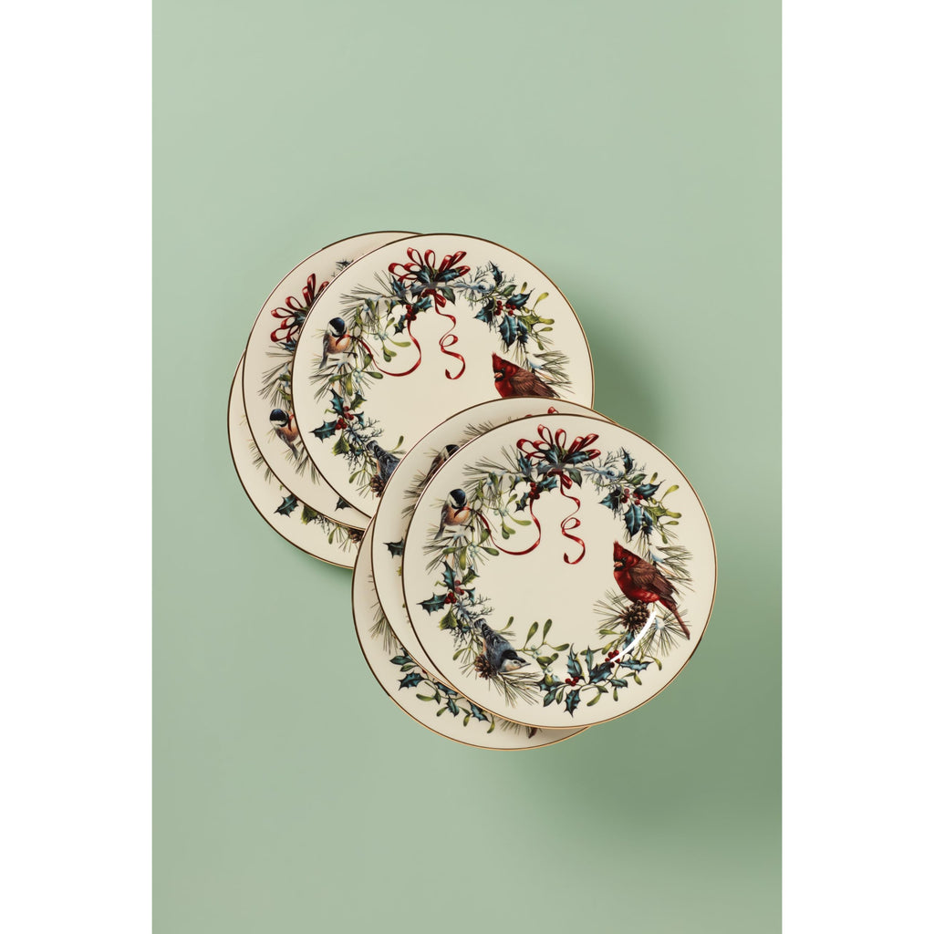 Lenox Winter Greetings Porcelain Christmas Salad Plate Set for 6