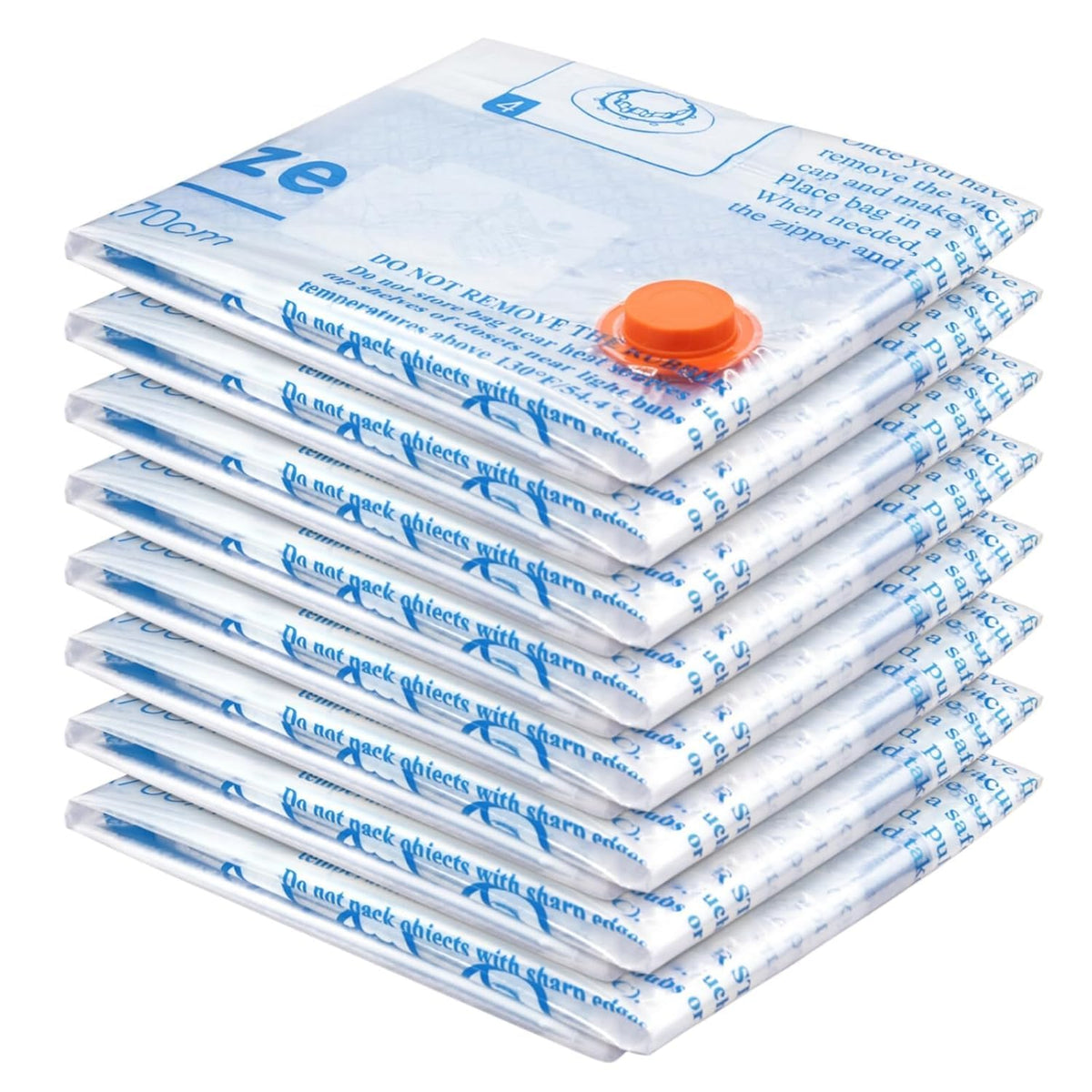 Vacuum Storage Bags, Small Space Saver Sealer Bags, Airtight Compression Bags for Clothes, Pillows, Comforters, Blankets, Beddings, Pack of 10