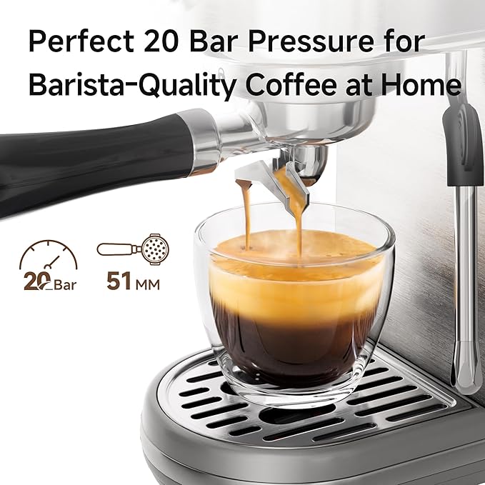 HIBREW H10B Programmable Espresso Machine with LED Display & Pressure Gauge