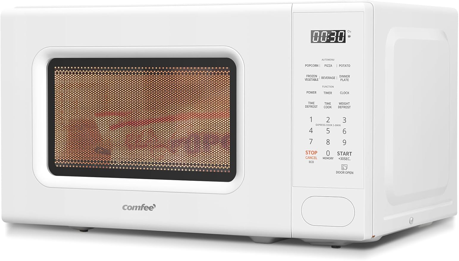 COMFEE' Countertop Microwave Oven 0.7 Cu.Ft, 700W, White, 11 Power Levels