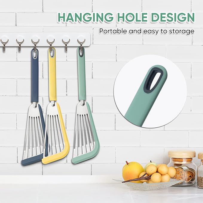Silicone Fish Spatula for Nonstick Cookware,Thin Slotted Spatulas Turner
