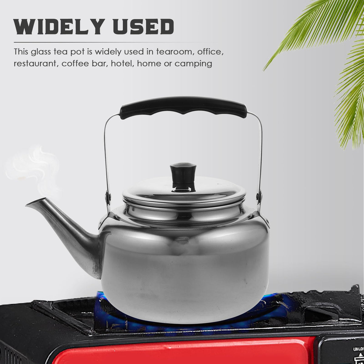 Stainless Steel Water Kettle 63OZ Outdoor Teapot with Anti-Scald Handle Portable Tea Kettle for Home and Camping Silver