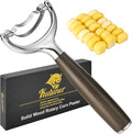 KULUNER Corn Peeler with Chacate Preto Ebony Wood Handle - Sharp 304 Stainless Steel Blade, Smooth Corn Kernel Cutter for Kitchen, Meal Prep, Gift for Cooking Lovers (Chacate Preto)