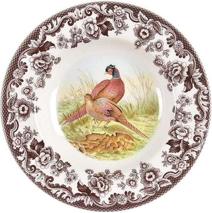 Spode Woodland 9" Soup Plate, Pheasant