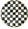 MACKENZIE-CHILDS Enamel Charger Plate, Black-and-White Courtly Check
