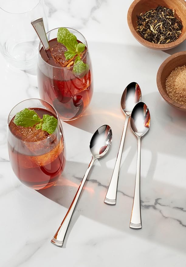 Lenox Portola Iced Tea Spoons Silverware Set for 4, Flatware