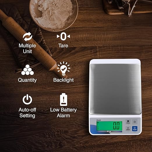 Polit Digital Kitchen Scale, High Capacity Food Scale for Baking, 18lb/8kg
