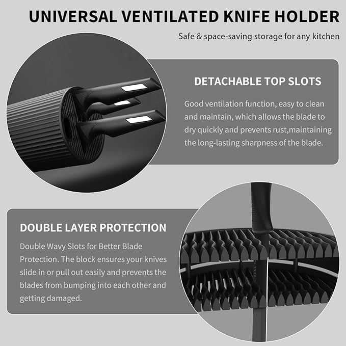 FIVE COWS Premium 12-Piece Kitchen Knives Set with Universal Knife Block
