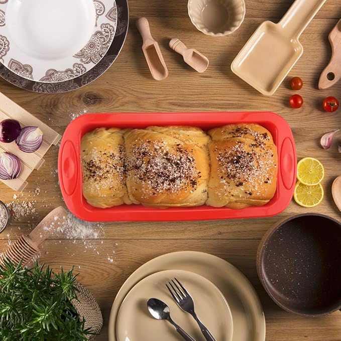 Silicone Bread and Loaf Pans (2 Pack) - Nonstick Silicone Baking Mold for Homemade Loaf, Bread and Meatloaf