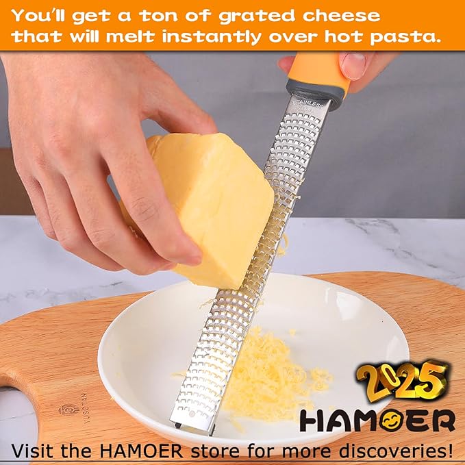 HAMOER Cheese Micro Plane Grater Lemon Citrus Zester Channel Knife Tool Set