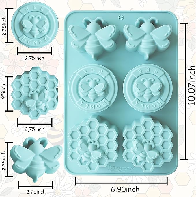 2Pcs Bee Silicone Molds Honeybee Bee Soap Molds for Soap Making