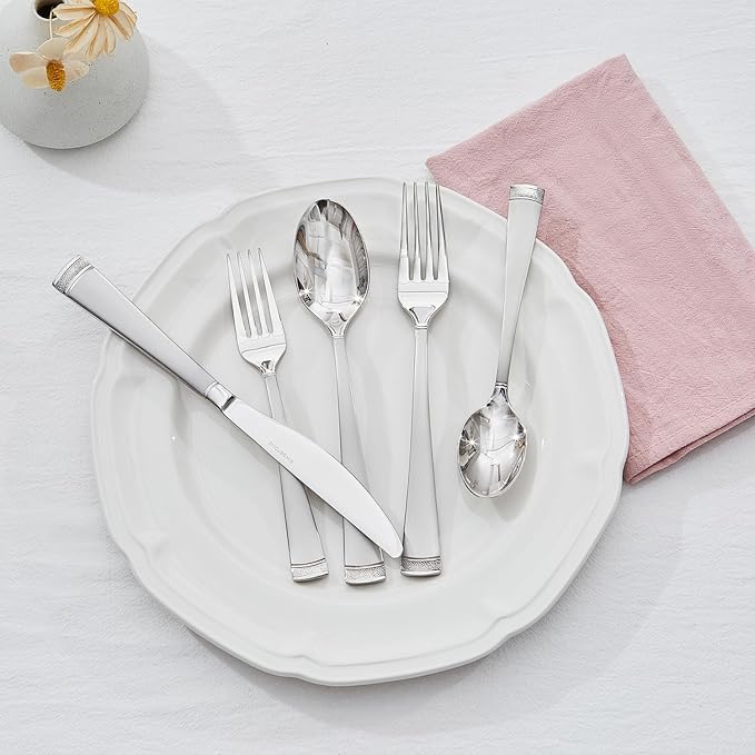 KINGSTONE 20-Piece Flatware Set, 18/10 Stainless Steel Silverware Set for 4