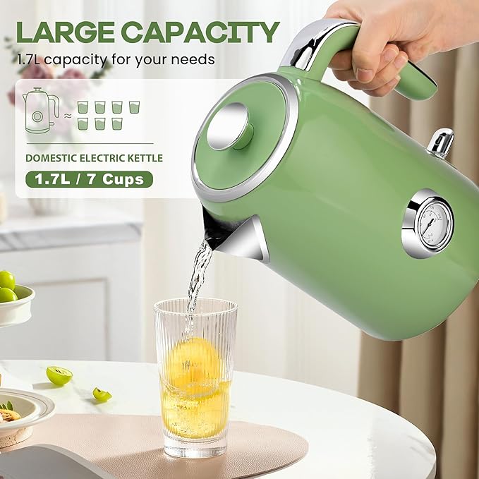 PUKOMC Electric Kettle, 1.7L Stainless Steel Electric tea kettle