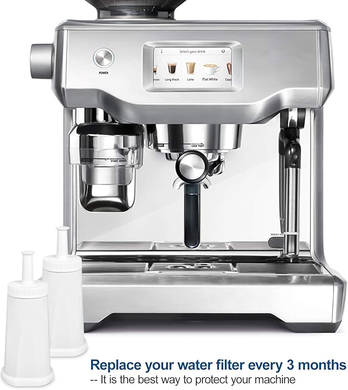 Ouxunus Filter - Replacement Water Filter Compatible with Breville Sage Claro Swiss For Oracle, Barista & Bambino - Compare to Part #BES008WHT0NUC1.(Pack of 2) (2) (2)