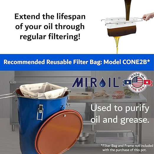 MirOil 6 Gallon Blue Oil Grease Bucket & Filter Pot
