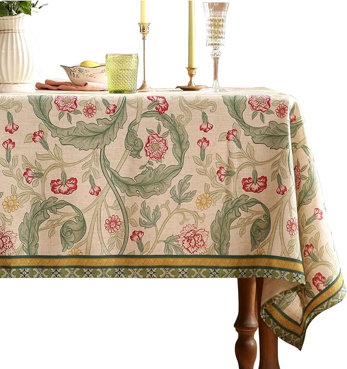 patdrea Vintage French Linen Tablecloth,Rectangular,87"x63"-Cecilia A