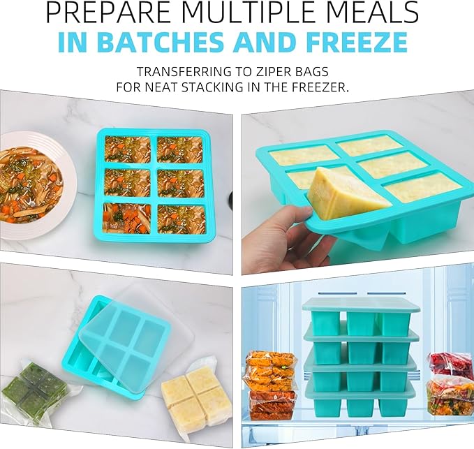 1 Cup Silicone Freezer Trays with Lid
