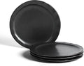Stone Lain Oasis Stoneware Plate Dish Set, 4-Piece Dinner Plates - Ceramic Serving Dishes for 4 People - Microwave & Dishwasher Safe, Black
