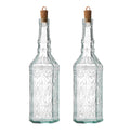 Bormioli Rocco Country Home Fiesole Bottles - Set of 2, 24 oz Decorative Glass Containers with Stopper for Water, Oil & Vinegar Storage - Italian Glassware for Kitchen & Dining