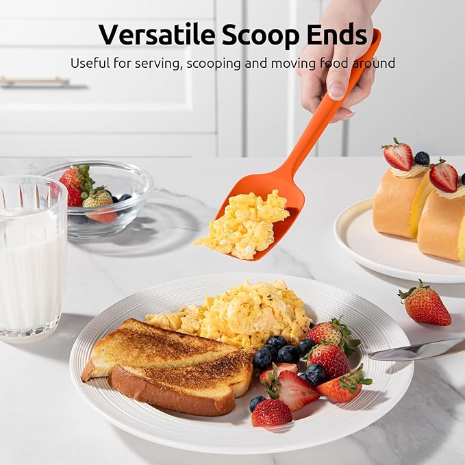 U-Taste Silicone Spatula Set, 600ºF High Heat Resistant, 3-Pcs, Colorful