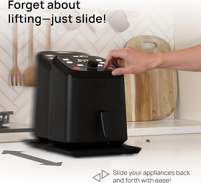 Ibyx Appliance Slider, Sliding Tray for Coffee Maker, 9.5x14 in, Black
