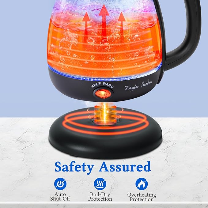 Taylor Swoden Electric Kettle with Tea Infuser, 1L, Black