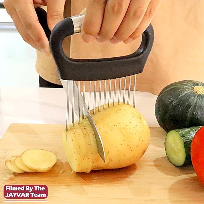 JAYVAR Large Onion Holder for Slicing, 304 Stainless Steel