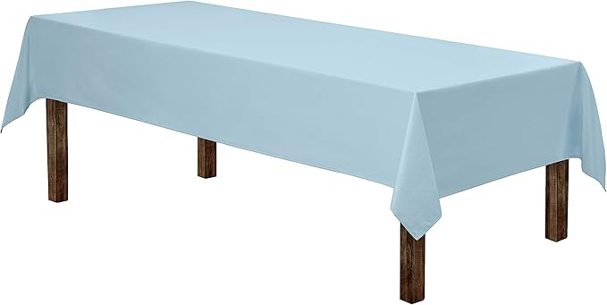 Gee Di Moda Rectangle Tablecloth - 60 x 126 Inch Baby Blue Table Cloth for 8 Foot Rectangle Tables - Heavy Duty Washable Fabric - for Holiday Party, Dinner, Weddings, Baby Shower & Events