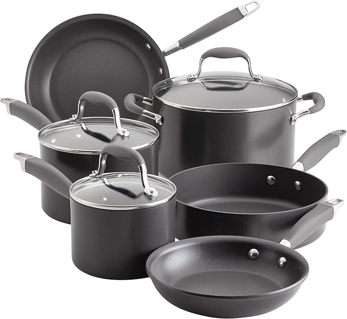 Anolon Advanced Home Hard Anodized Nonstick Cookware Set, Non Stick Pots and Pan Set