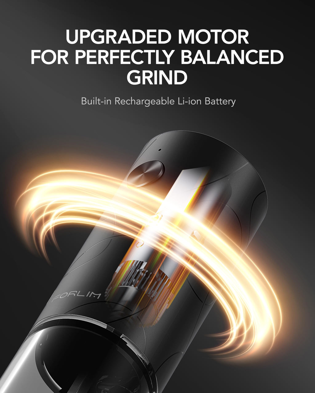 FORLIM Electric Salt & Pepper Grinder Set, Rechargeable 2 Pack, Dual Black